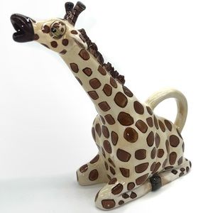 Blue Sky Claywork Safari Collection Giraffe Ceramic Teapot Decorative Kitchen